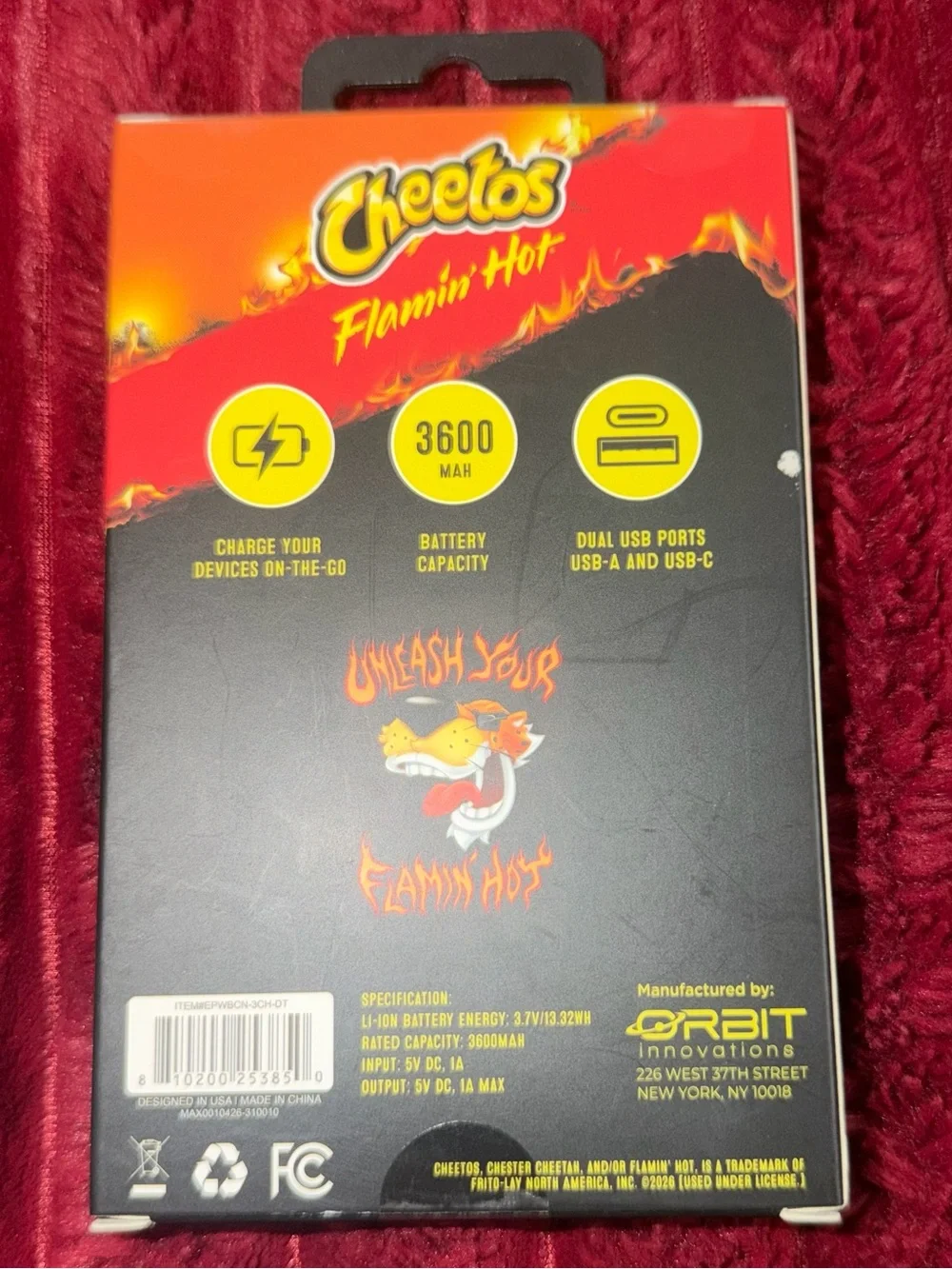 Cheetos 'Unleash Your Flamin' Hot' Portable Charger - Black/Red/Yellow